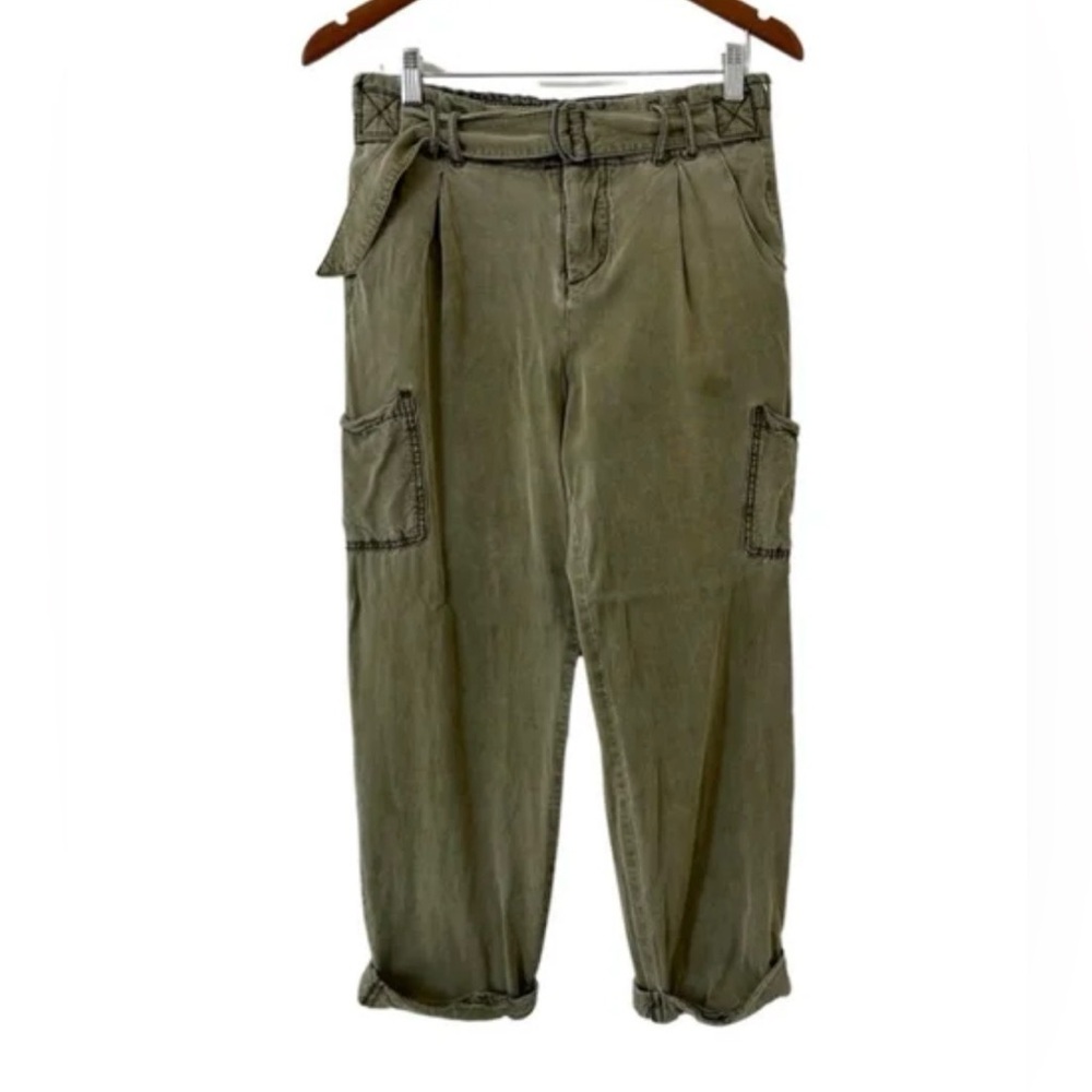Free People “Don’t Get Lost” soft Utility Olive Cargo Pants